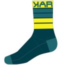 Karpos Verve Ponožky modrozelené/žlté fluo