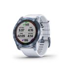 Garmin fenix 7X Sapphire Solar, Mineral Blue DLC Titanium, Whitestone Band