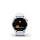 Garmin fenix 7S, Silver Stainless Steel, Whitestone Band