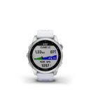 Garmin fenix 7S, Silver Stainless Steel, Whitestone Band