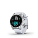 Garmin fenix 7S, Silver Stainless Steel, Whitestone Band