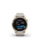 Garmin fenix 7S Sapphire Solar, Cream Gold Titanium, Light Sand Band