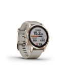 Garmin fenix 7S Sapphire Solar, Cream Gold Titanium, Light Sand Band