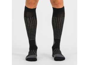 Sportful APEX LONG PONOŽKY čierne/tmavosivé