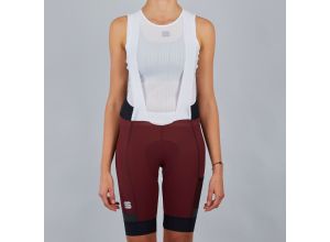 Sportful Supergiara dámske kraťasy s trakmi tmavočervené