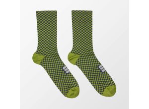 Sportful Checkmate Ponožky žltozelená/modré