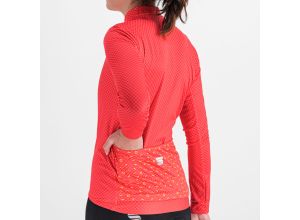 Sportful CHECKMATE THERMAL dámsky dres červený grepfruit/malinový/žltý
