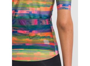 Sportful GLITCH BOMBER dámsky dres multicolor papaya