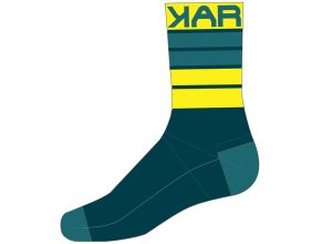 Karpos Verve Ponožky modrozelené/žlté fluo