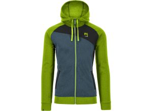 Karpos PRAMPER Zip mikina bridlicová/limetková/čierna