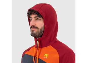 Karpos PRAMPER Zip mikina čierna/červená/grenadína