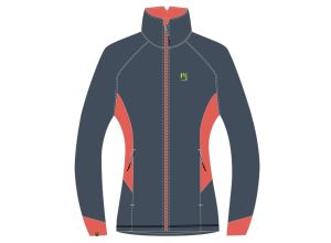 Karpos PIZZOCCO EVO dámska flíska so zipsom Vintage Indigo/Hot Coral