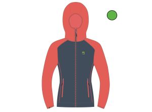 Karpos AMBRIZZOLA dámska mikina so zipsom Vintage Indigo/Hot Coral