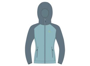 Karpos AMBRIZZOLA dámska mikina so zipsom Aquamarine/Spring Lake