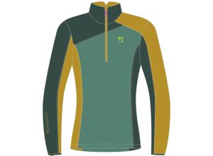 Karpos FEDERA HALF-ZIP dámska flíska FROSTY S./tmavozelená/zlatohnedá