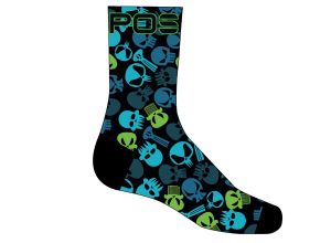 Karpos GREEN FIRE ponožky Black/Atollo/Green Fluo