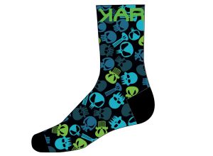 Karpos GREEN FIRE ponožky Black/Atollo/Green Fluo