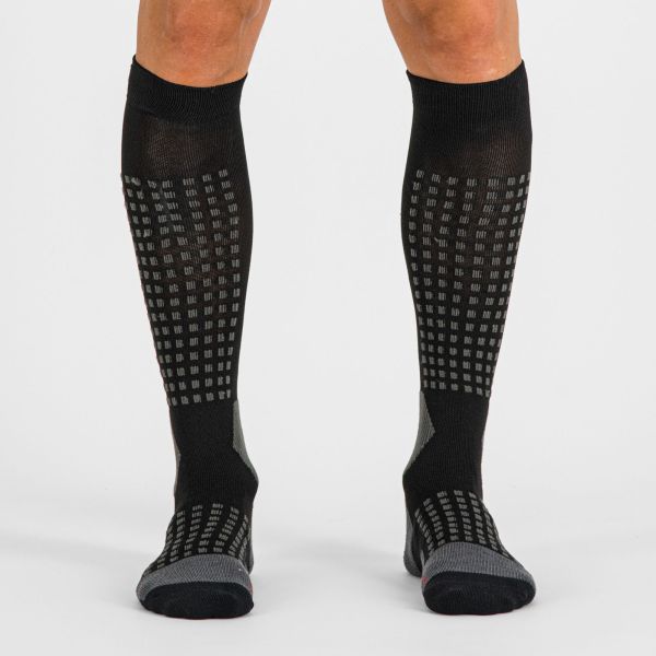 Sportful APEX LONG PONOŽKY čierne/tmavosivé