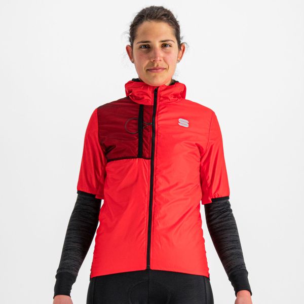 Sportful SUPERGIARA PUFFY dámska bunda KR červený grepfruit