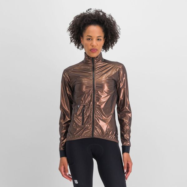 Sportful GIARA dámska zbaliteľná bunda metal bronze
