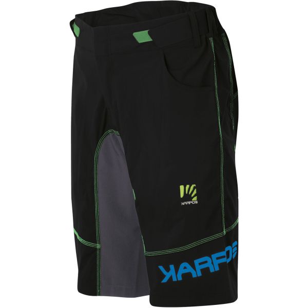Karpos BALLISTIC EVO kraťasy čierne/tmavosivé/zelené fluo