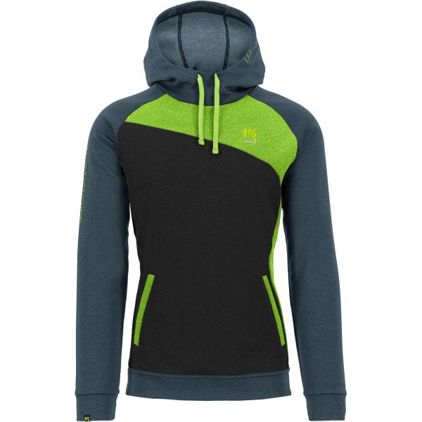 Karpos PRAMPER mikina flíska čierna/bridlicová/limetková