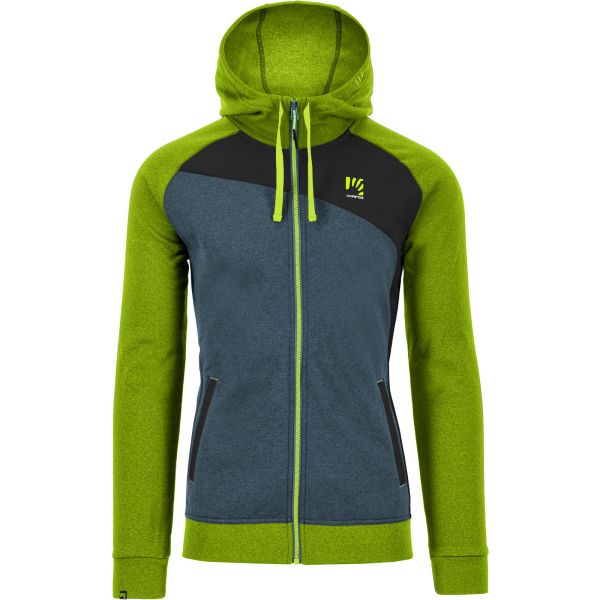 Karpos PRAMPER Zip mikina bridlicová/limetková/čierna