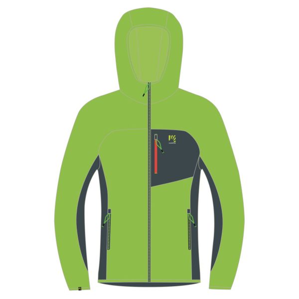 Karpos 80&rsquo;S mikina flíska limetková/bridlicová