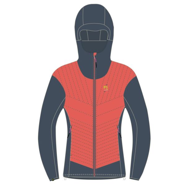 Karpos SASS DE MURA dámska bunda Hot Coral/Vintage Indigo