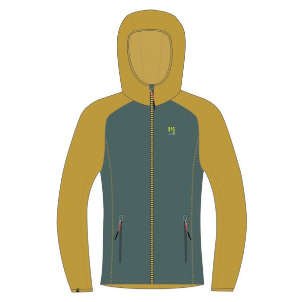 Karpos AMBRIZZOLA mikina so zipsom North Atlantic/Lemon Curry