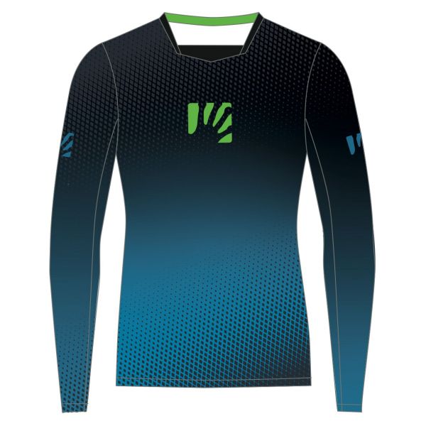 Karpos VAL DI DENTRO dres s dlhým rukávom Black/Indigo Bunting/Green Fluo