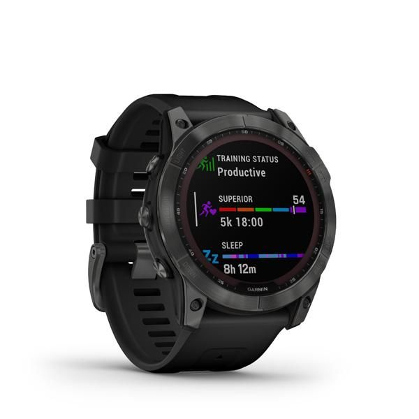 Garmin fenix 7X Sapphire Solar, Carbon Gray DLC Titanium, Black Band